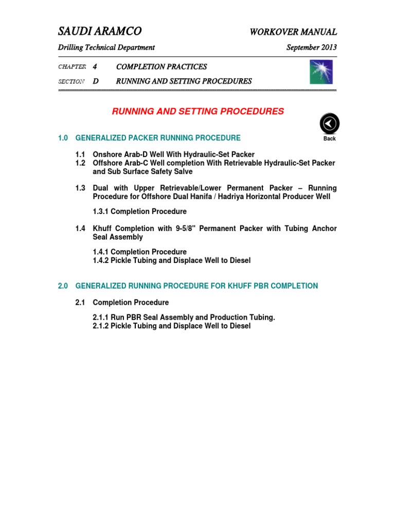 Saudi Aramco Running and Setting Procedures Manual | PDF | Pipe (Fluid ...