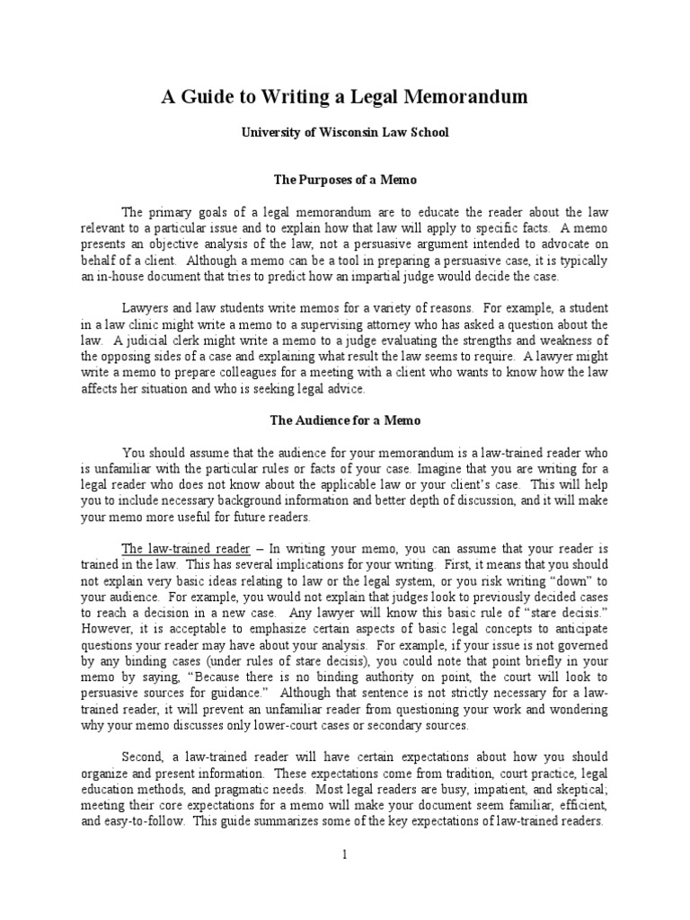 ALE2 2020 Week 8 Legal Memo Writing | PDF | Precedent | Memorandum