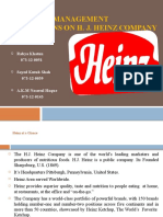 Operation Management Implications On H. J. Heinz Company