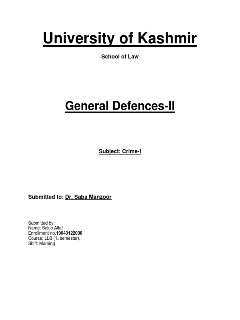 Assignment - Roll No 38 1st Sem MS (General Defence) | PDF | Insanity ...