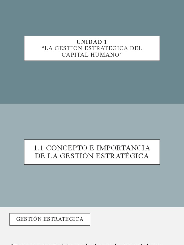 Unidad 1 Gestion Del Capital Humano Pdf Gestión De Recursos Humanos