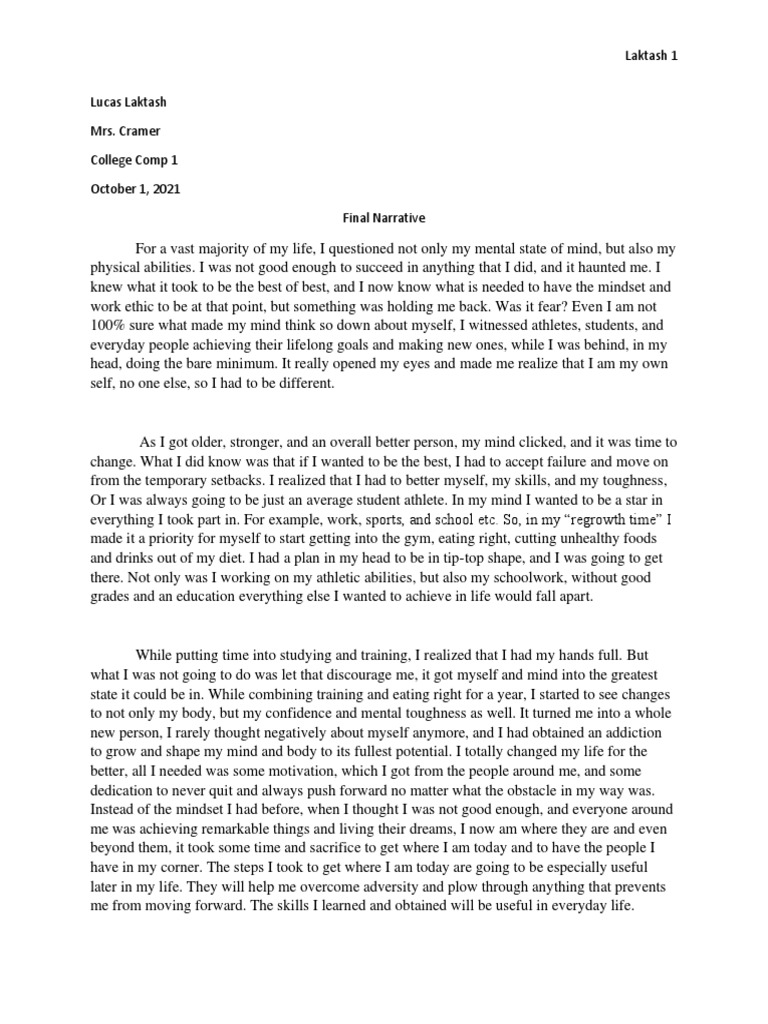 Final Narrative | PDF | Mind | Psychological Concepts