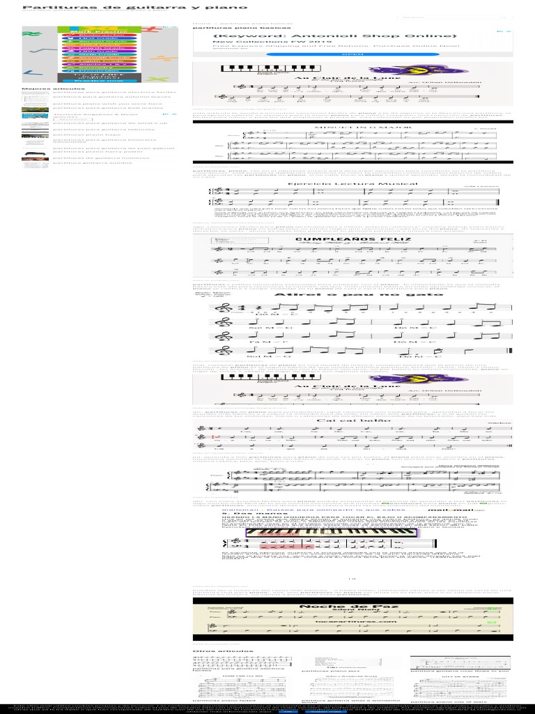 Partituras Piano Basicas - Partituras de Guitarra y Piano | PDF ...