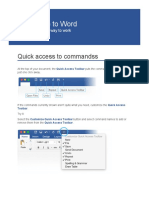 Swelcome To Word: Quick Access To Commandss