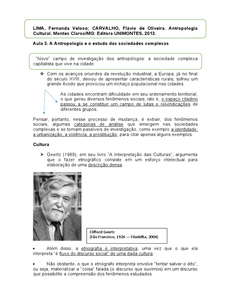 Aula 3 - Análise Das Sociedades Complexas | PDF | Antropologia | Sociologia