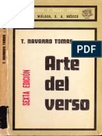 Navarro Tomás, Tomás. Arte Del Verso