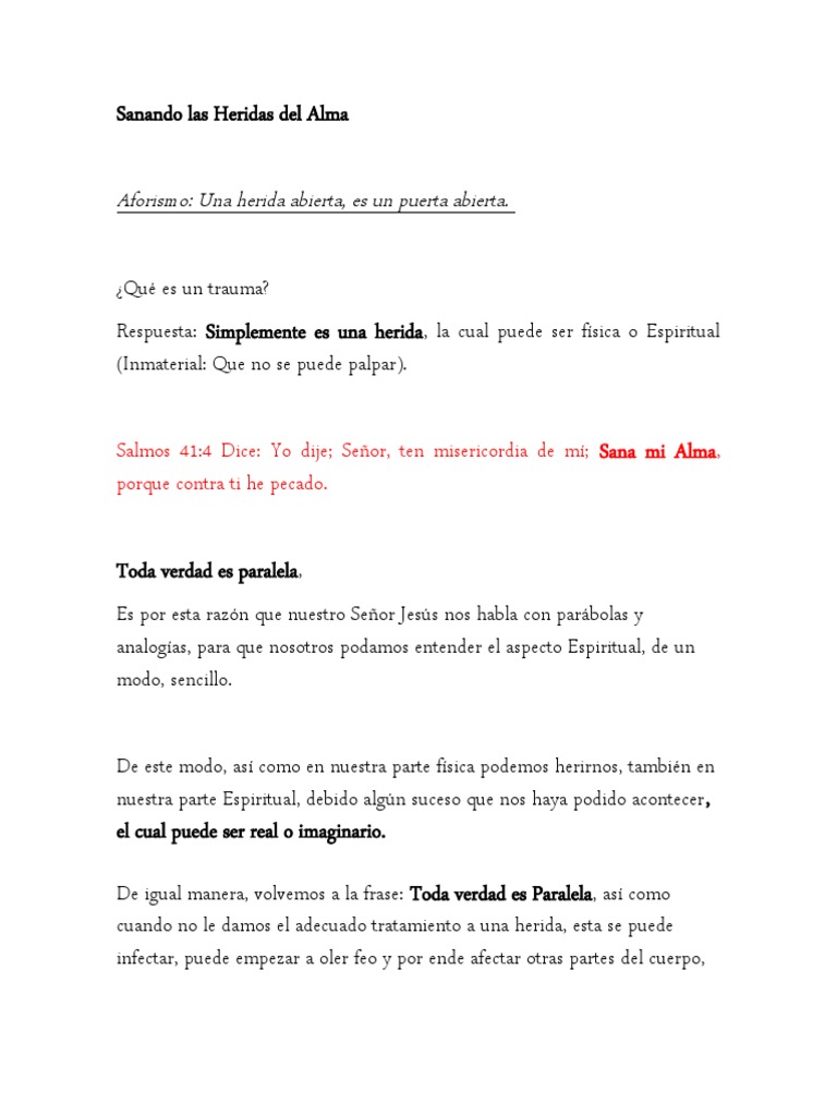 Sanando las Heridas del Alma | PDF | Alma | Saulo