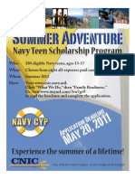 2011 Navy Teen Camp Scholarship Program - Flier