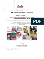 Foro Psicología y Educación: Raúl Carnota sobre la intervención dictatorial de 1966 en la UBA