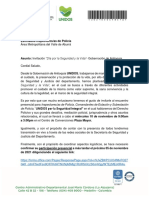 Estimados Inspectores/as de Policía: "Día Por La Seguridad y La Vida"-Gobernación de Antioquia