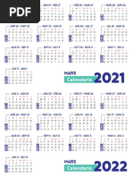 Calendario Mars 2021 - 2022