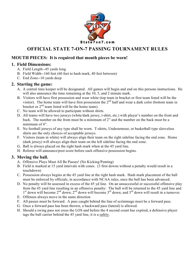 7 on 7 rules Question Integrity