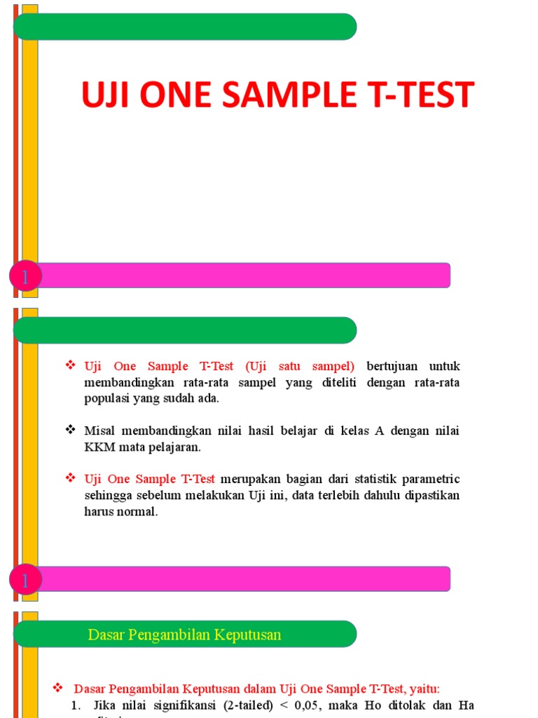 Uji One Sample T-Test untuk Hasil Ujian | PDF