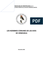 NOMBRES COMUNES AVES DE VENEZUELA 3da EDICION 2015