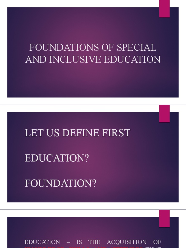 Foundations of Special and Inclusive Education | PDF | Psychology ...