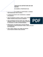 Elementos básicos da estrutura de um plano de pesquisa.(Esboço)