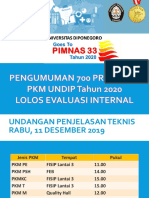 Pengumuman 700 PKM UNDIP 2020 Lolos Evaluasi Internal