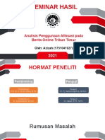 Seminar Hasil: Analisis Penggunaan Afiksasi Pada Berita Online Tribun Timur