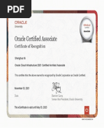 Oracle Cloud Infrastructure 2021 Certified Architect Associate