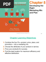 Chapter 5 - Developing The Right Marketing Mix and Plan