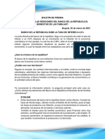 Boletin de Prensa Banco de La Republica