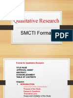 Quali Research Format - Graduate School