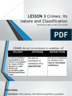 LESSON 3 Crimes: Its: Nature and Classification