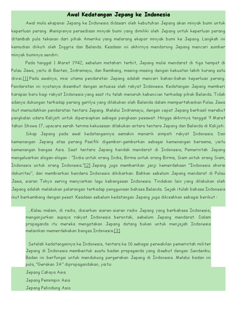 Awal Kedatangan Jepang Ke Indonesia Pdf