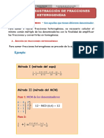 Adición y Sustracción de Fracciones Heterogeneas