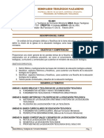 Silabo Curso PDF B.B Y T. Formacion Ministerial