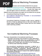 Non-Traditional Machining Processes: A) Primary Manufacturing Processes: B) Secondary Manufacturing Processes