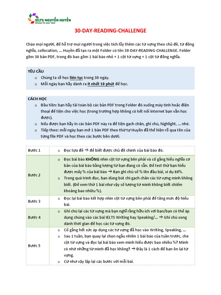 Day 0 30 Day Reading Challenge | PDF