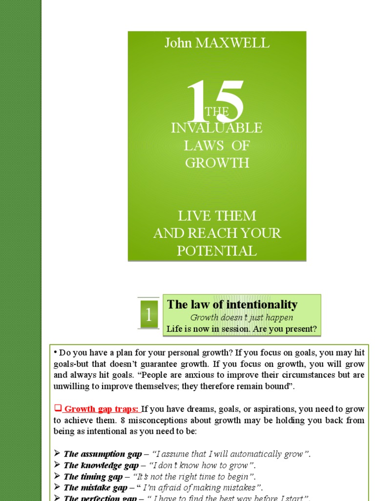 The 15 Invaluable Laws of Growth PDF Self Esteem Mentorship