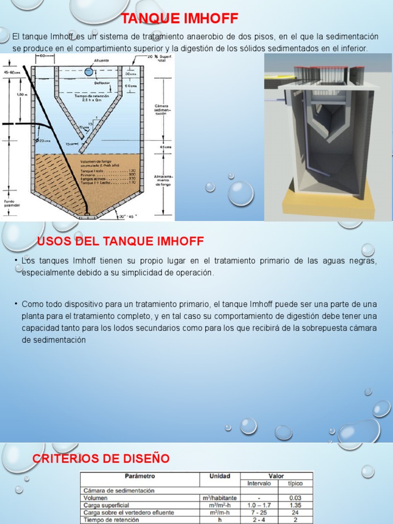 Diseño y Funcionamiento del Tanque Imhoff | PDF | Tecnología Ambiental