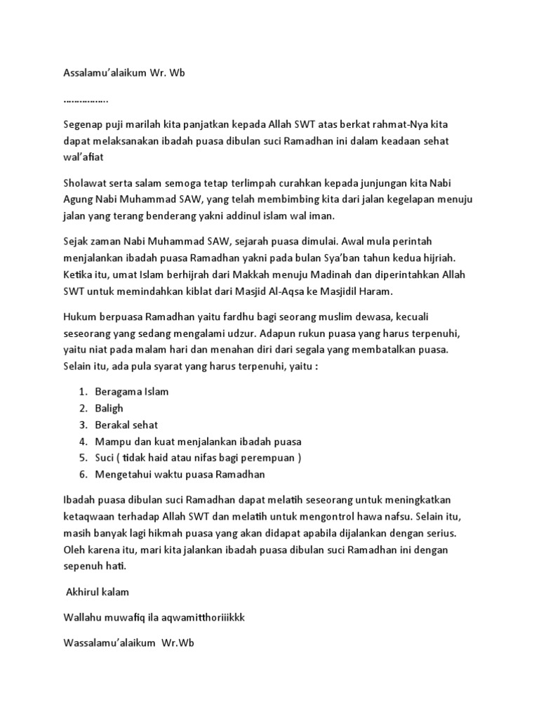 Pidato Tentang Puasa PDF