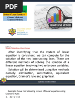 Methods of Solving: System of Linear Equations