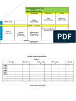 Weekly Home Learning Plan Grade 3 School Year 2021-2022 Monday Tuesday Wednesday Thursday Friday