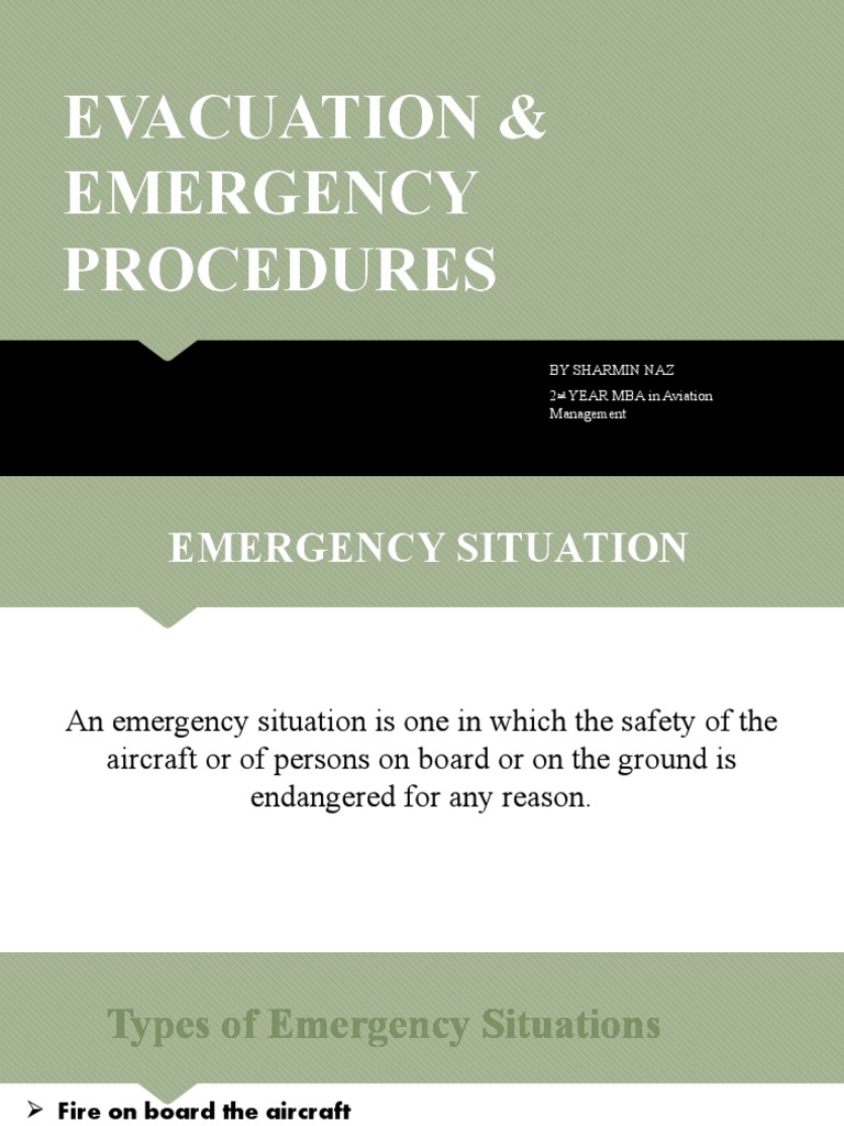 Evacuation and Emergency Procedures | PDF | Emergency Evacuation ...