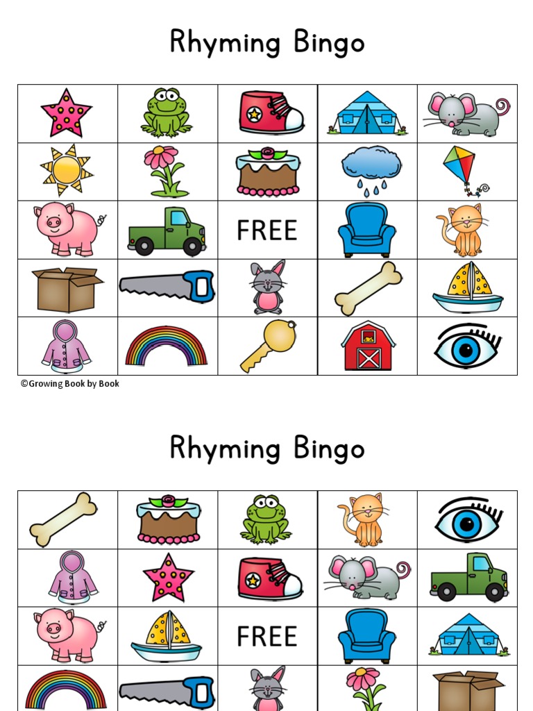 Rhyming Bingo PDF