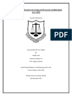 Objectives and Salient Features of Punjab Land Reforms Act, 1972