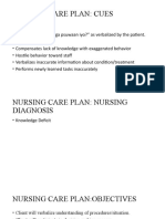 Nursing Care Plan: Cues