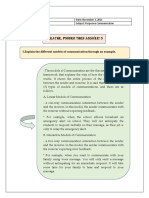 Breathe, Ponder Then Answer! 3: 1.explain The Different Models of Communication Through An Example