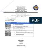 Brigada Eskwela 2021 Individual Work Accomplishment Report: Dipaculao Central School