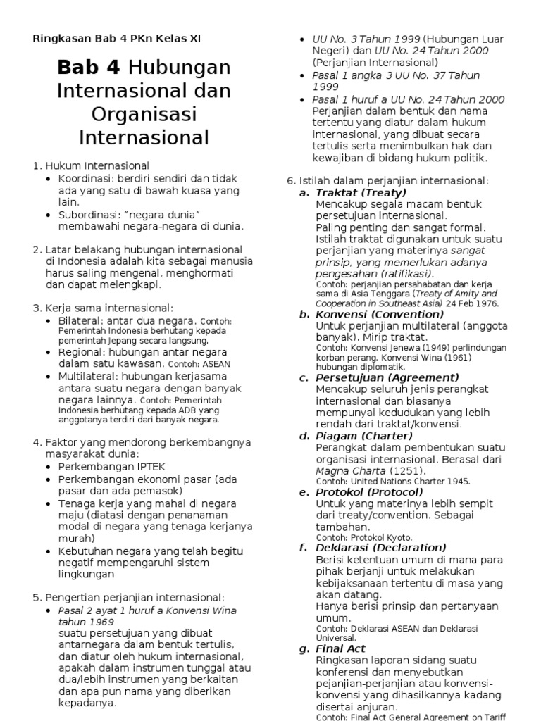 Ringkasan Bab 4 Pkn Kelas Xi