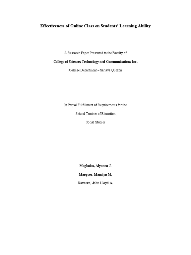 Online Class Impact on Student Learning | PDF | Educational Technology ...