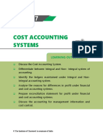 Cost Accounting Systems: Learning Outcomes