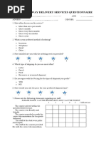 J&E Right Away Delivery Services Questionnaire