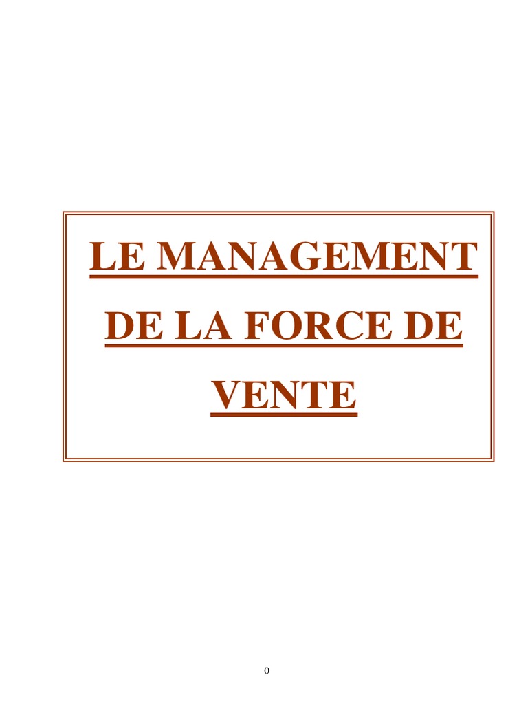 Management de la Force de Vente | PDF | Sodles | Recrutement