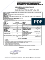 Certificado de Fabricacion Y Modificacion: AHE INGENIEROS E.I.R.L. Con RUC: 20491245892 Con Domicilio en La APV
