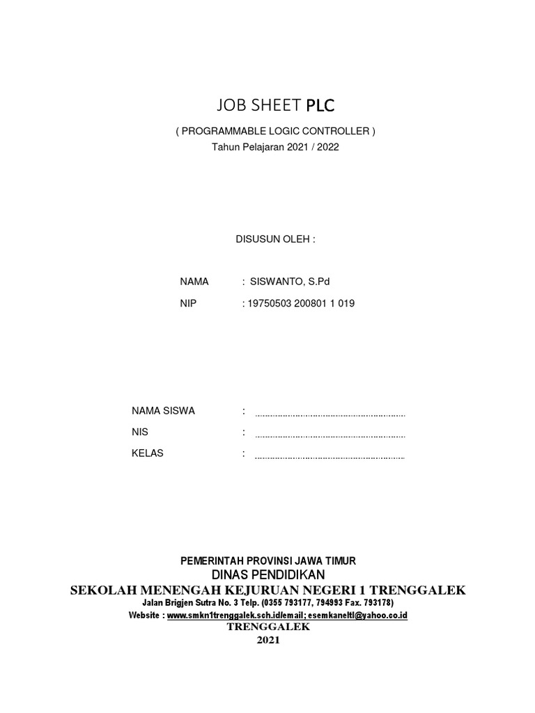 Job Sheet PLC Job 1 Dan 2 | Download Free PDF | Electrical Engineering ...